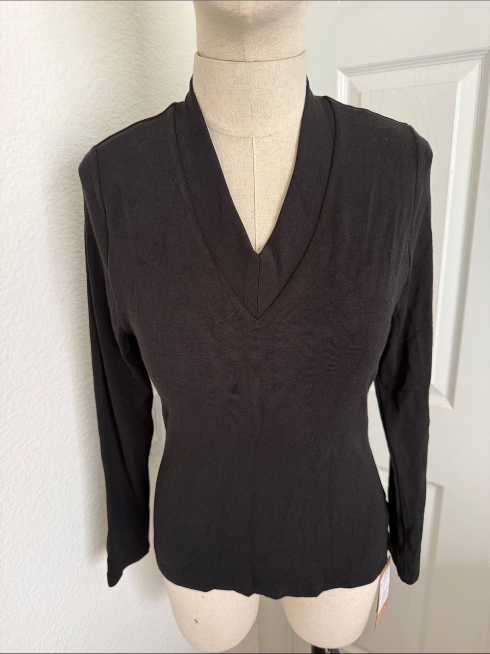 OGL—Black V-Neck Long Sleeve Top
